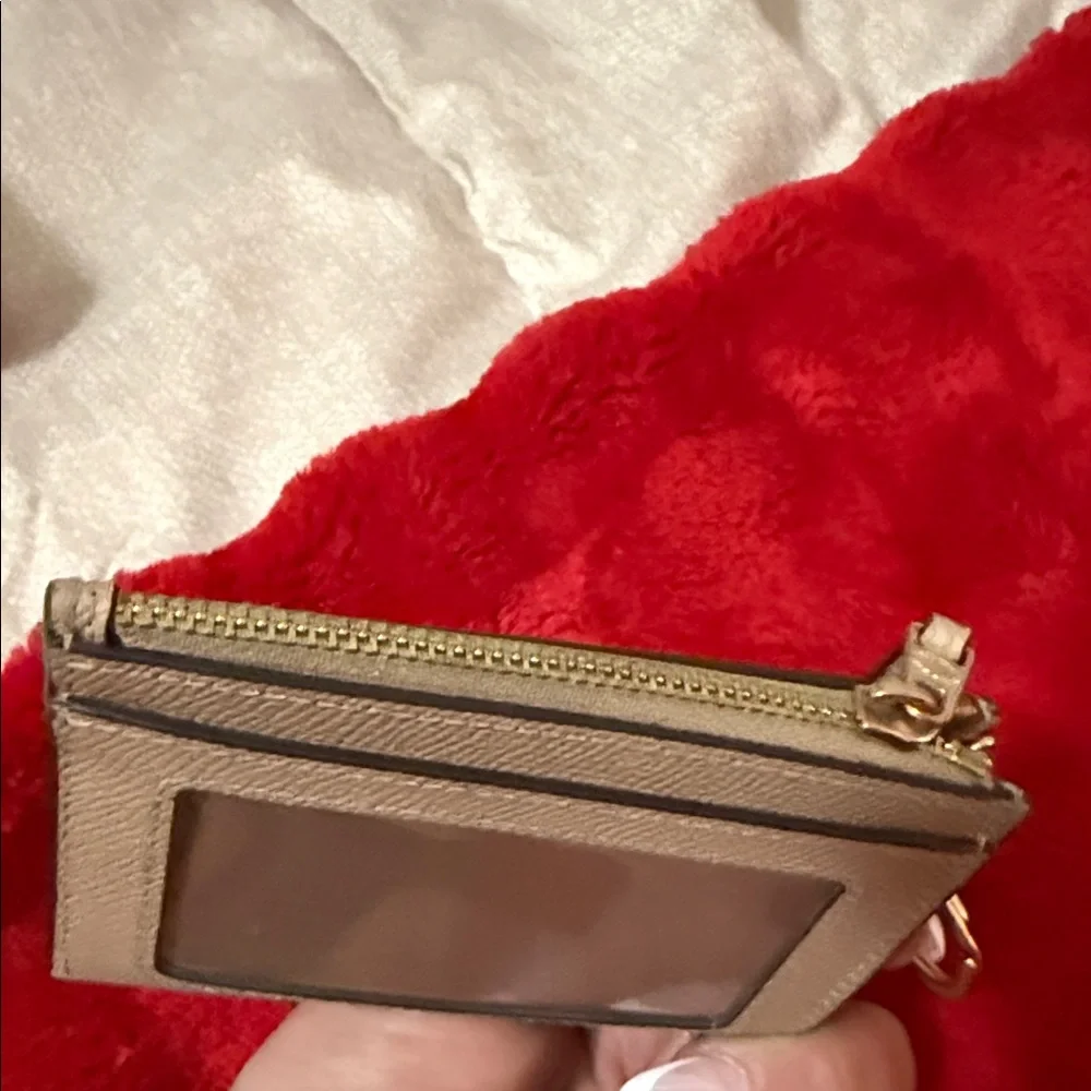 Coach Beige Card Holder with Keychain - Picture 5 of 8